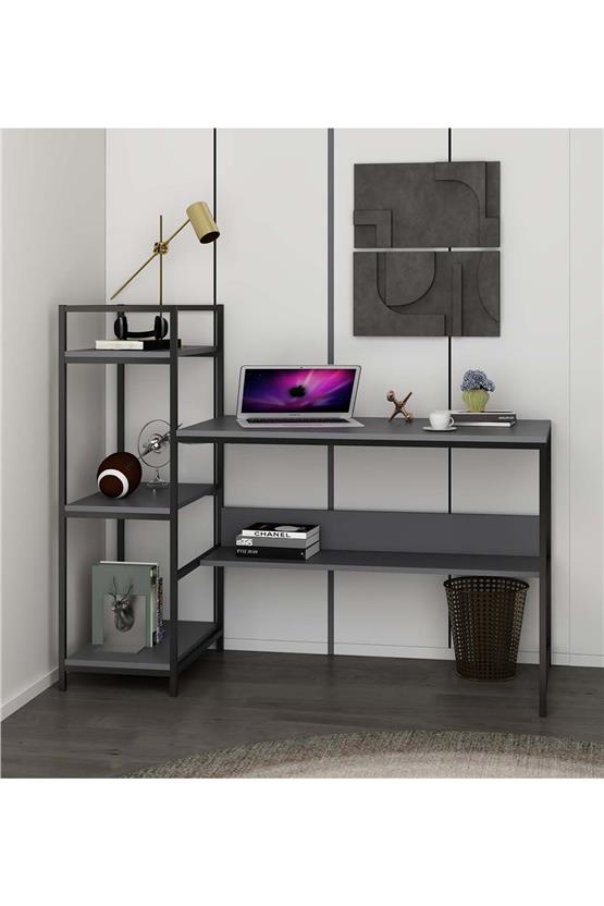 Deconode Arion Raflı Çalışma Masası Antrasit DN1109A