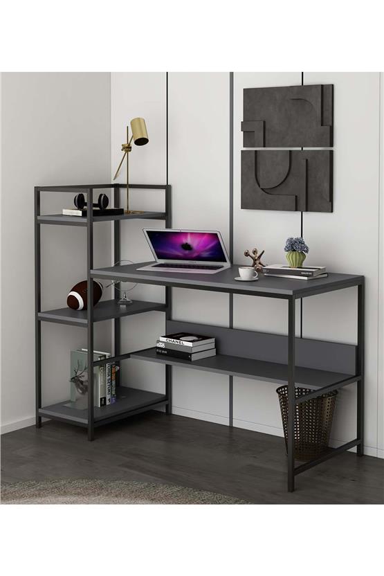 Deconode Arion Raflı Çalışma Masası Antrasit DN1109A