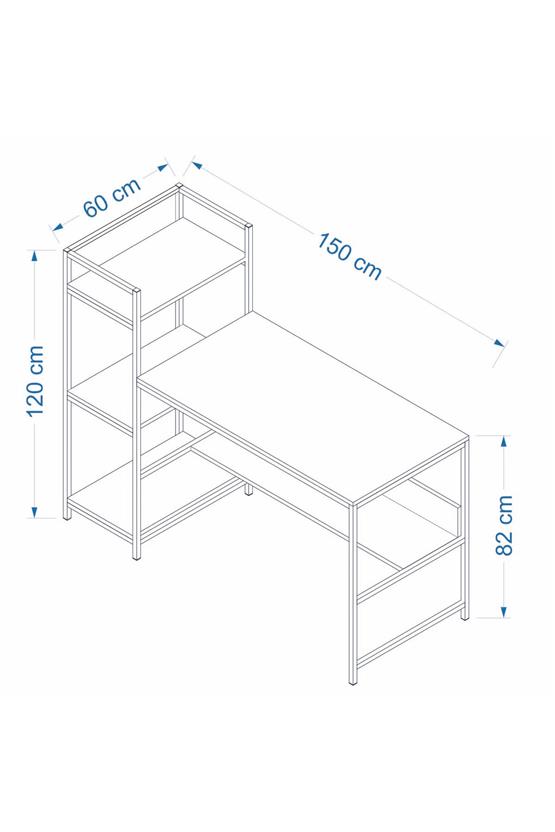 Deconode Arion Raflı Çalışma Masası Kahverengi DN1109K