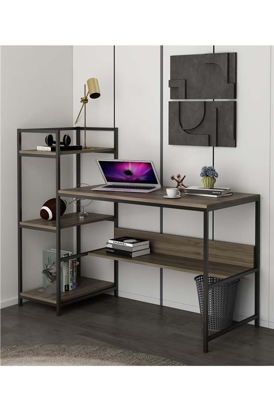 Deconode Arion Raflı Çalışma Masası Kahverengi DN1109K