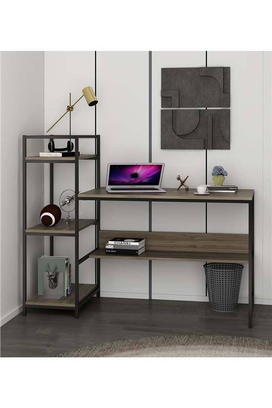 Deconode Arion Raflı Çalışma Masası Kahverengi DN1109K
