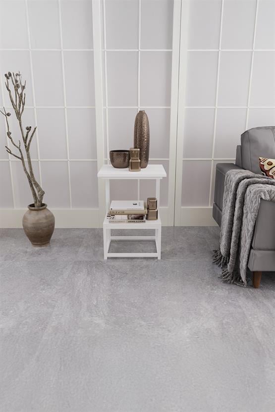 Deconode Authentic 2 Katlı Yan Sehpa Beyaz- Beyaz DN1040BB
