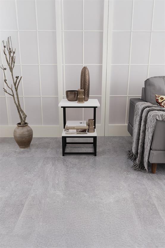 Deconode Authentic 2 Katlı Yan Sehpa Siyah- Beyaz DN1040SB