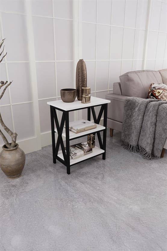 Deconode Classy Yan Sehpa Siyah- Beyaz DN1048SB