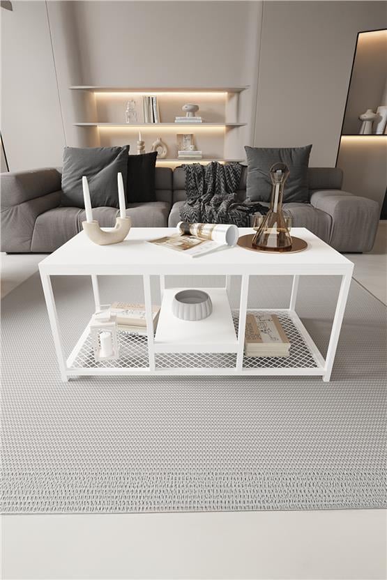 Deconode Cross Orta Sehpa Beyaz- Beyaz DN1038BB