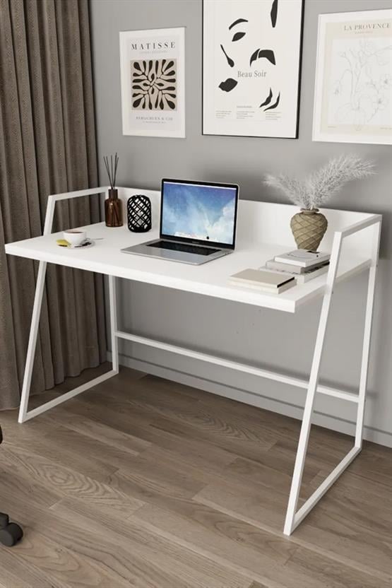 Deconode Delta Çalışma Masası Beyaz-Beyaz DN1158BB