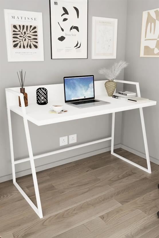 Deconode Delta Çalışma Masası Beyaz-Beyaz DN1158BB