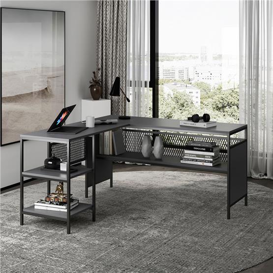 Deconode Deluxe Köşe Çalışma Masası Antrasit DN1122A