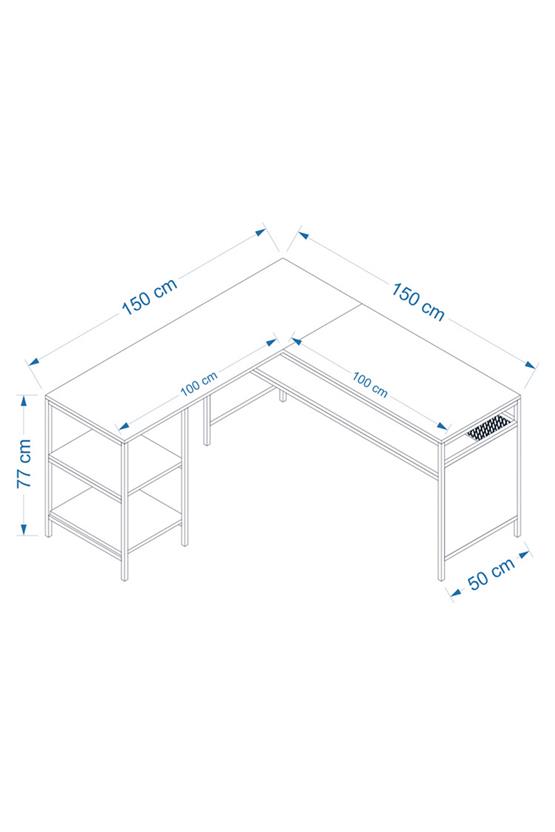 Deconode Deluxe Köşe Çalışma Masası Antrasit DN1122A