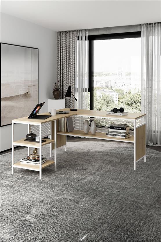 Deconode Deluxe Köşe Çalışma Masası Çam DN1122C