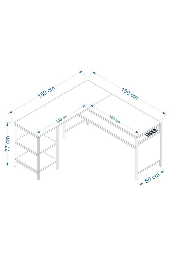 Deconode Deluxe Köşe Çalışma Masası Kahverengi DN1122K