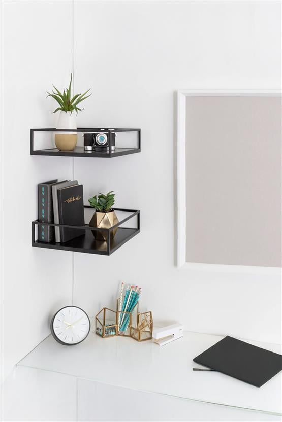 Deconode Eclipse İkili Köşe Raf Seti Siyah-Antrasit DN1081SA