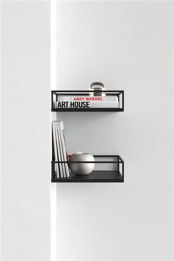 Deconode Eclipse İkili Köşe Raf Seti Siyah-Antrasit DN1081SA