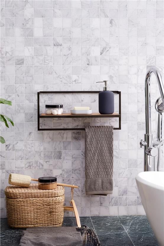 Deconode Eden Askılıklı Duvar Rafı Siyah-Kahverengi DN1096SK