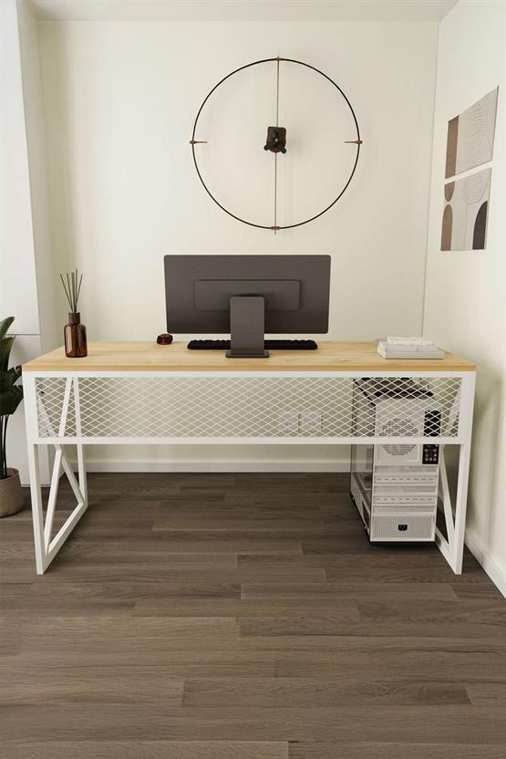 Deconode Exclusive Ofis Masası Beyaz-Çam DN1125BÇ