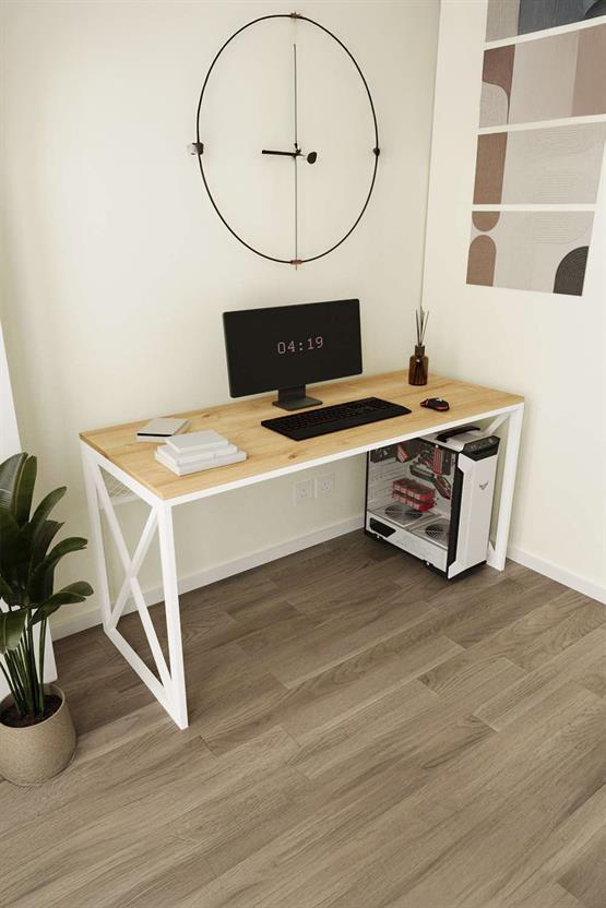 Deconode Exclusive Ofis Masası Beyaz-Çam DN1125BÇ