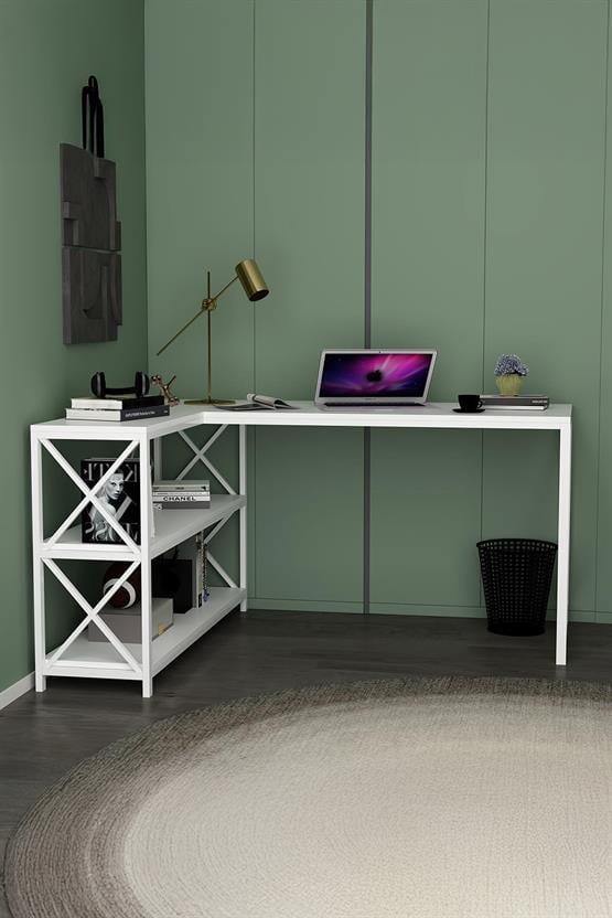 Deconode Flexy L Çalışma Masası Beyaz DN1105B