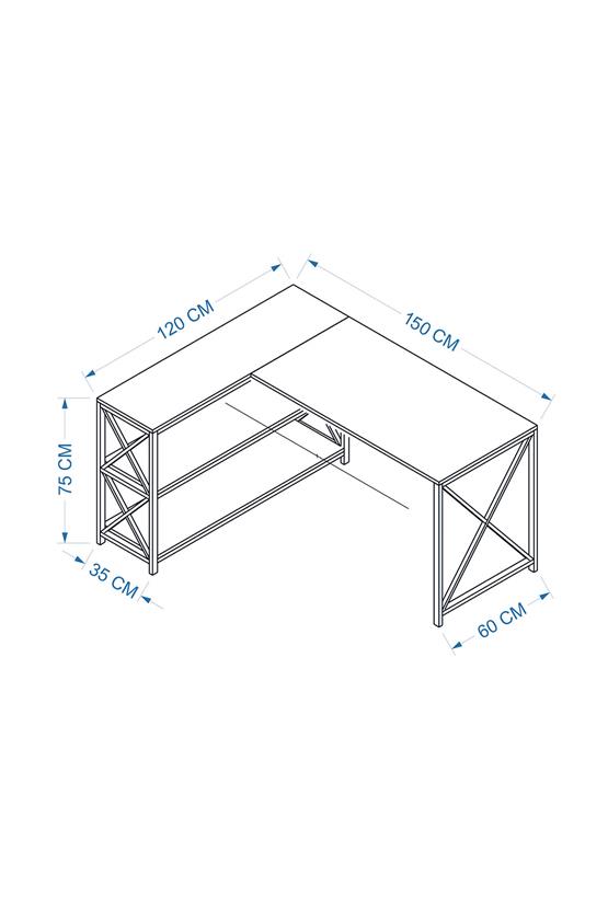 Deconode Flexy L Çalışma Masası Kahverengi DN1105K