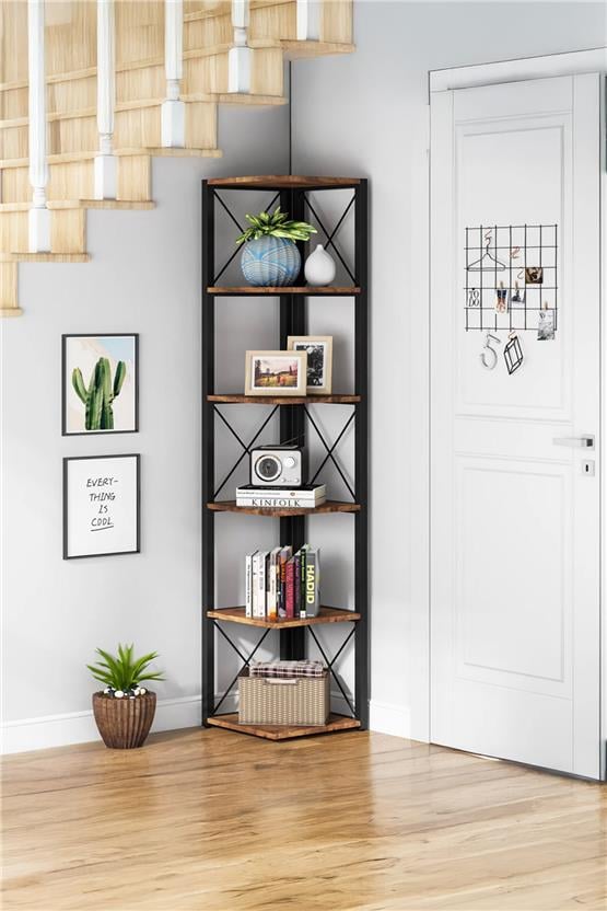 Deconode Logan 5 Katlı Köşe Kitaplık Beyaz- Beyaz DN1127BB