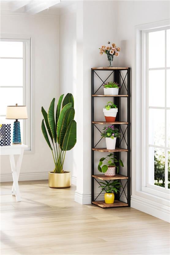 Deconode Logan 5 Katlı Köşe Kitaplık Beyaz- Beyaz DN1127BB