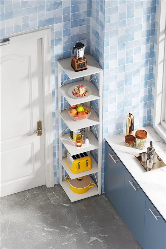 Deconode Logan 5 Katlı Köşe Kitaplık Siyah-Kahverengi DN1127SK