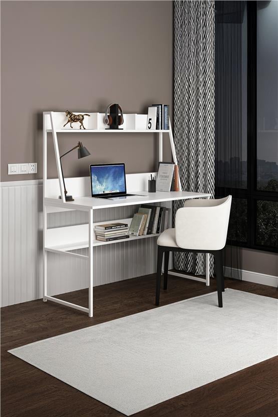 Deconode Majestic 90 Çocuk Çalışma Masası Beyaz- Beyaz DN1094BB