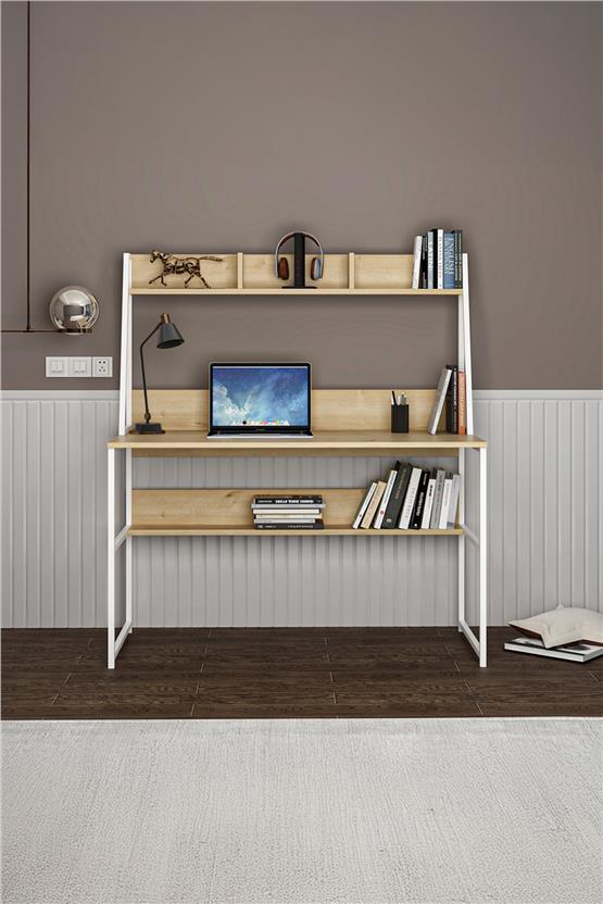 Deconode Majestic 90 Çocuk Çalışma Masası Beyaz-Çam DN1094BÇ