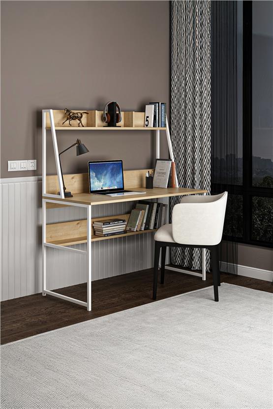 Deconode Majestic 90 Çocuk Çalışma Masası Beyaz-Çam DN1094BÇ