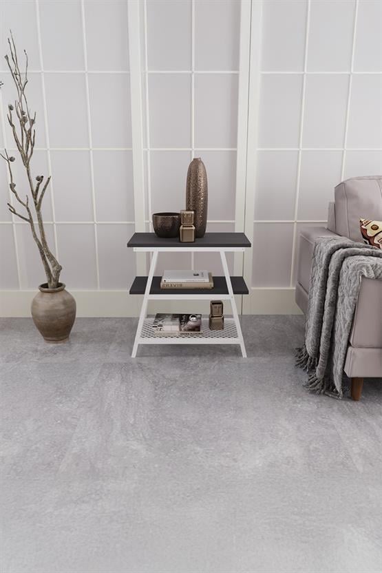 Deconode Marla Yan Sehpa Beyaz-Antrasit DN1071BA
