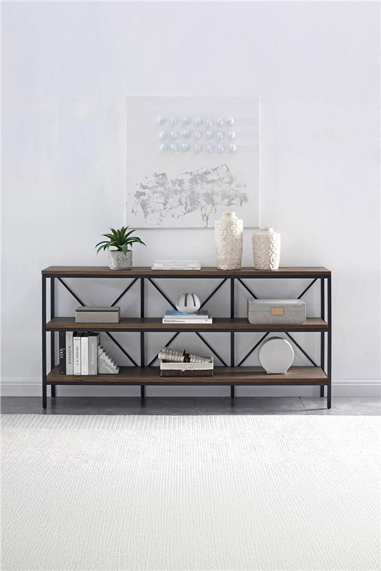 Deconode Mercury 3 Raflı Konsol Siyah-Kahverengi DN1152SK