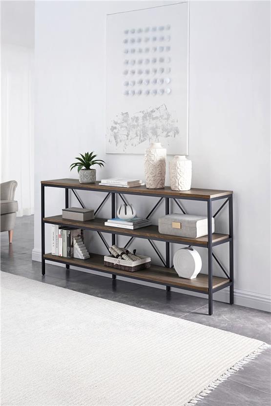 Deconode Mercury 3 Raflı Konsol Siyah-Kahverengi DN1152SK