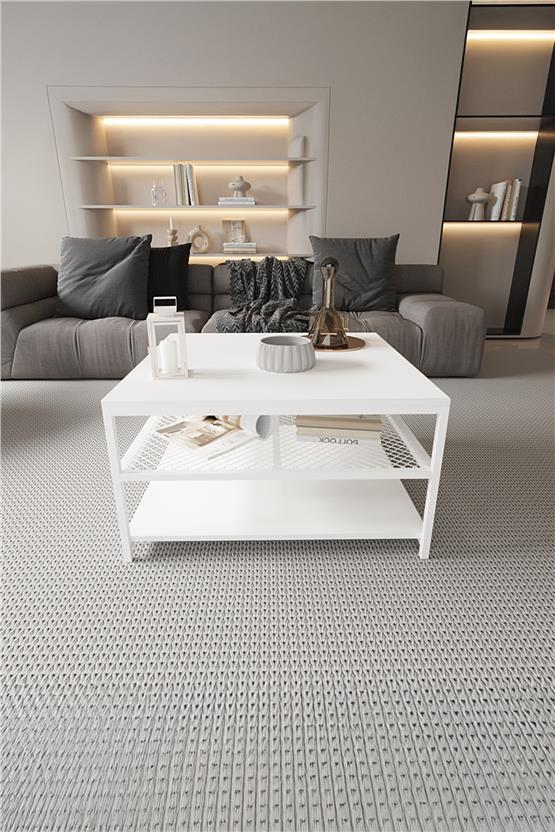 Deconode Mirage Orta Sehpa Beyaz- Beyaz DN1045BB