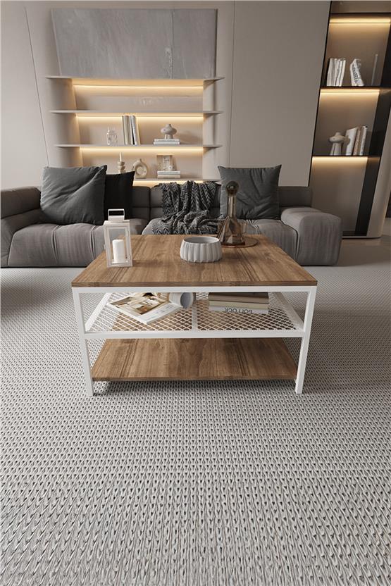 Deconode Mirage Orta Sehpa  Beyaz-Kahverengi DN1045BK