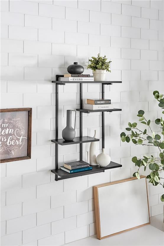 Deconode Nirvana Duvar Rafı Siyah-Antrasit DN1087SA