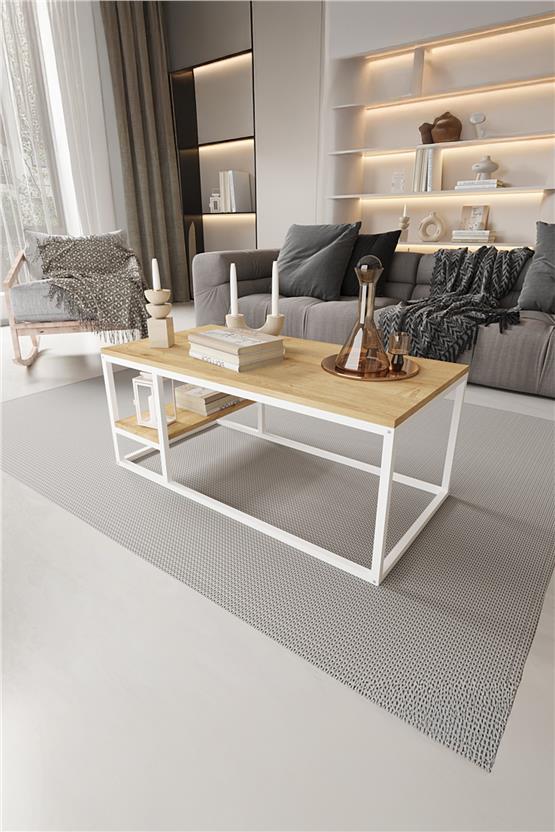 Deconode Octavio Orta Sehpa Beyaz-Çam DN1111BÇ