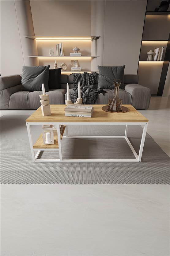 Deconode Octavio Orta Sehpa Beyaz-Çam DN1111BÇ