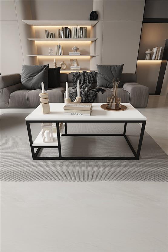 Deconode Octavio Orta Sehpa Siyah- Beyaz DN1111SB