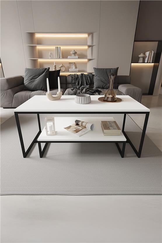 Deconode Olympus Orta Sehpa  Siyah- Beyaz DN1101SB