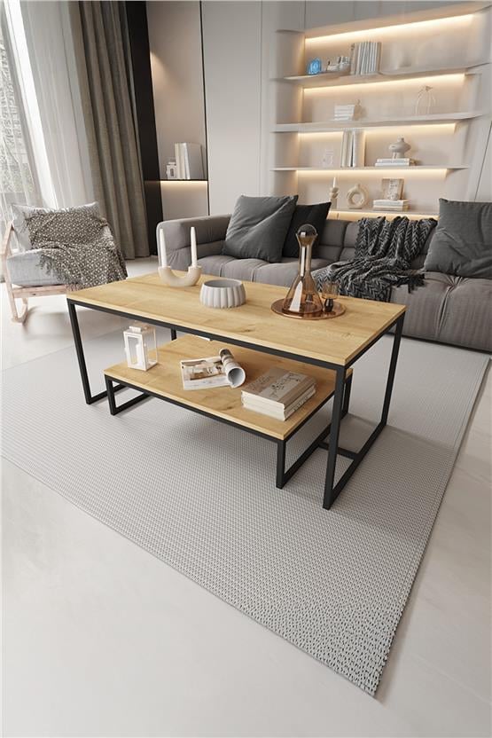 Deconode Olympus Orta Sehpa Siyah-Çam DN1101SÇ