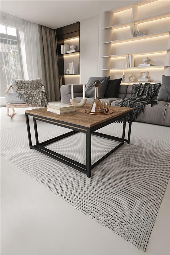 Deconode Prestige 2li Orta Sehpa Seti Siyah-Kahverengi DN1116SK