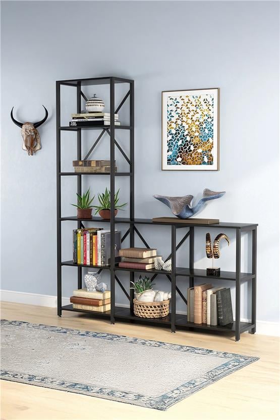 Deconode Rhapsody Etajer Kitaplık Siyah-Antrasit DN1059SA