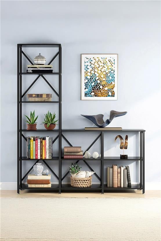 Deconode Rhapsody Etajer Kitaplık Siyah-Antrasit DN1059SA