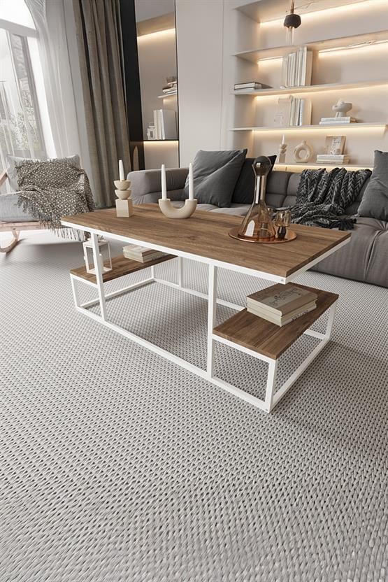 Deconode Serenade Orta Sehpa  Beyaz-Kahverengi DN1080BK