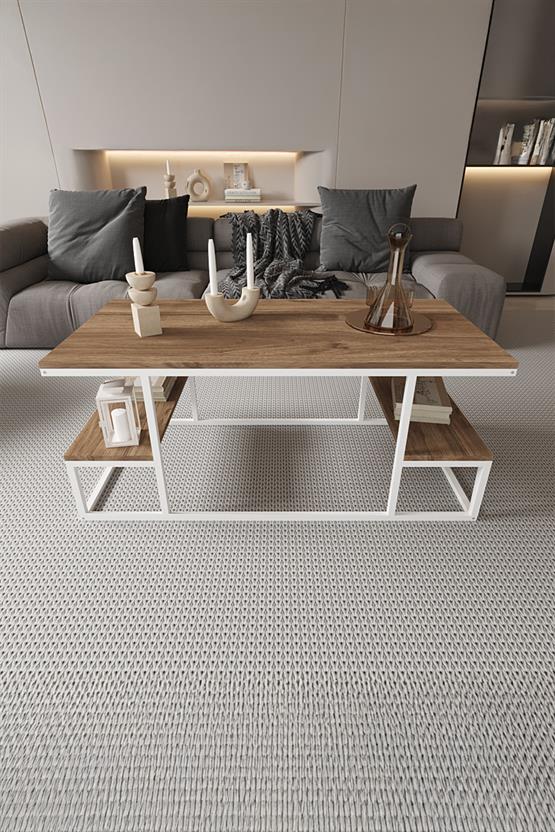 Deconode Serenade Orta Sehpa  Beyaz-Kahverengi DN1080BK