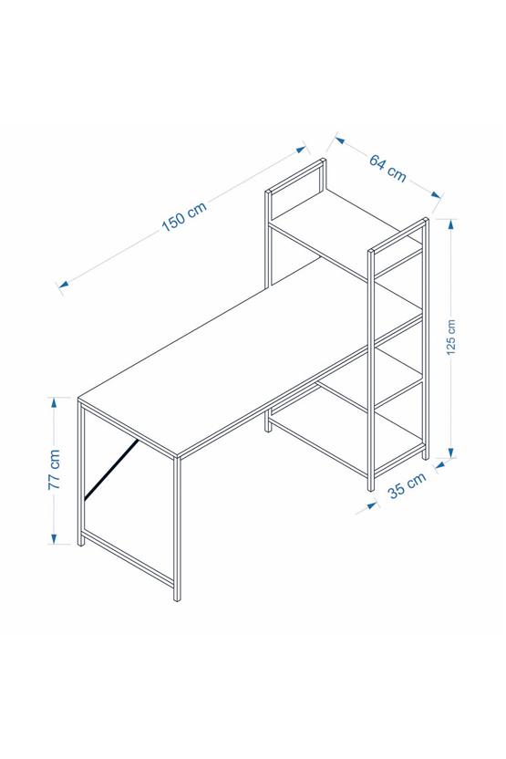 Deconode Smart Raflı Çalışma Masası Antrasit DN1104A
