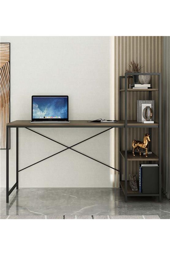 Deconode Smart Raflı Çalışma Masası Kahverengi DN1104K