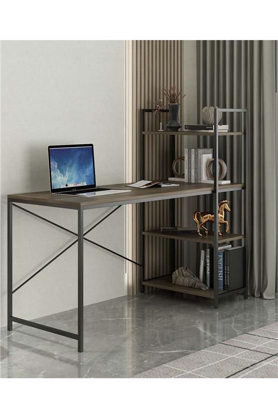 Deconode Smart Raflı Çalışma Masası Kahverengi DN1104K