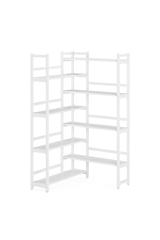 Deconode Style Köşe Kitaplık Beyaz- Beyaz DN1056BB