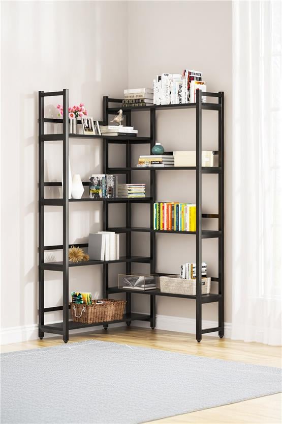 Deconode Style Köşe Kitaplık Siyah-Antrasit DN1056SA