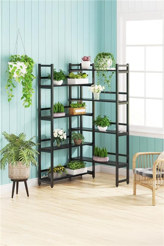 Deconode Style Köşe Kitaplık Siyah-Antrasit DN1056SA